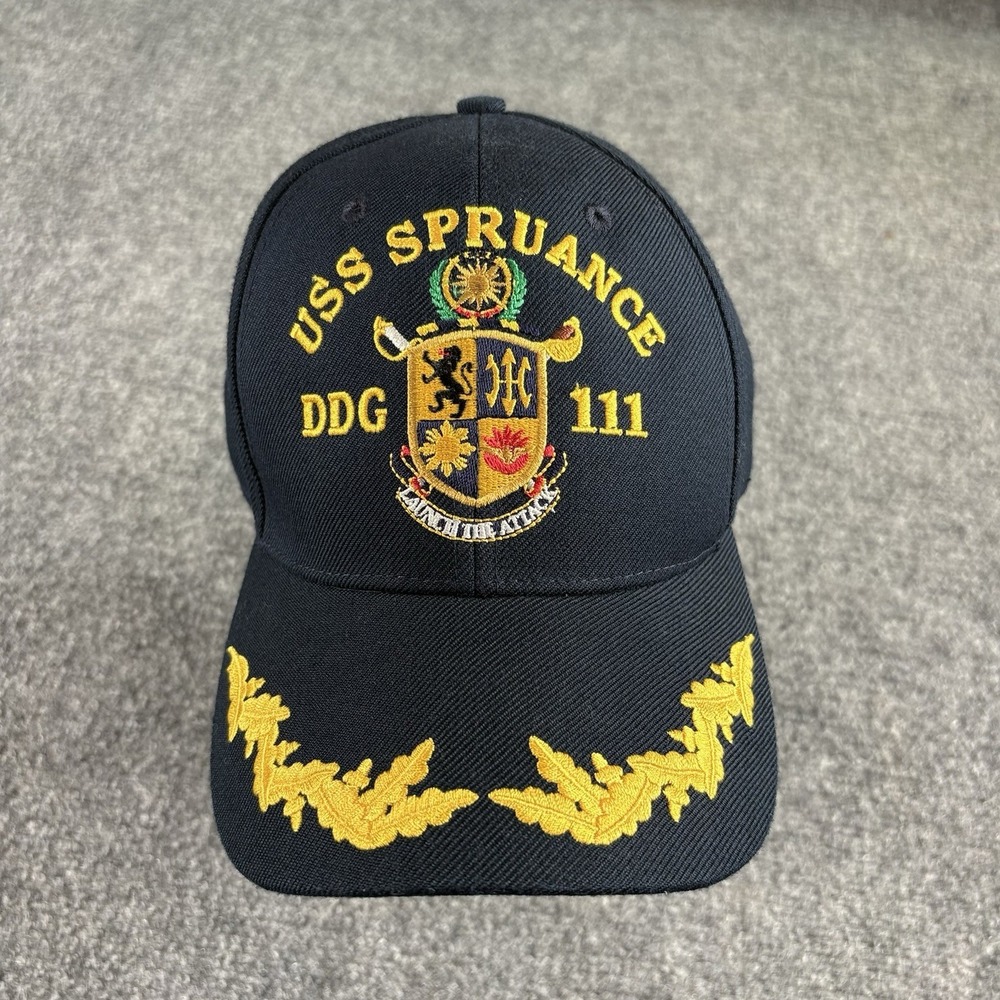 USS Spruance DDG 111 Hat Cap US Navy Military Made USA Black Strapback The Corps